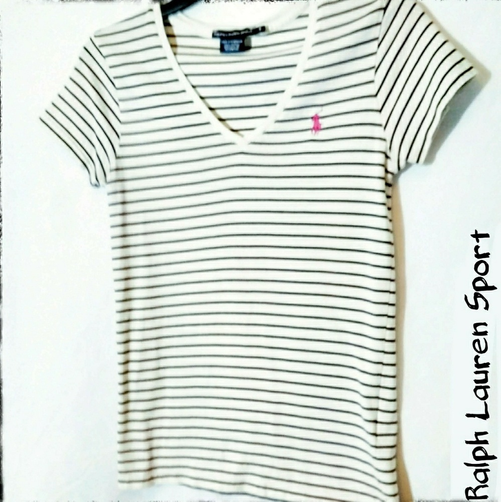 Ralph Lauren Sport Cream Small Stripe Short Sleeve